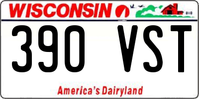 WI license plate 390VST