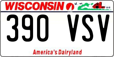 WI license plate 390VSV