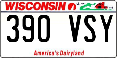WI license plate 390VSY