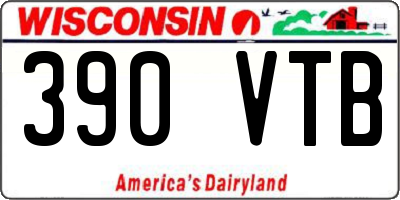 WI license plate 390VTB