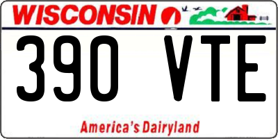 WI license plate 390VTE