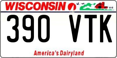 WI license plate 390VTK