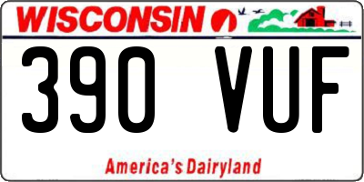 WI license plate 390VUF
