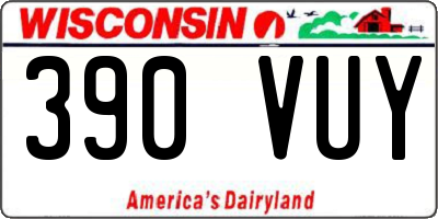 WI license plate 390VUY