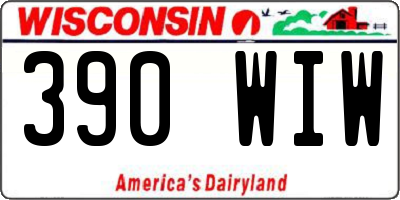 WI license plate 390WIW