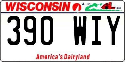 WI license plate 390WIY