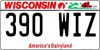 WI license plate 390WIZ