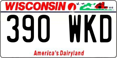 WI license plate 390WKD