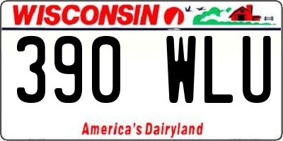 WI license plate 390WLU
