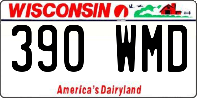 WI license plate 390WMD