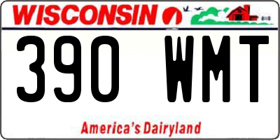 WI license plate 390WMT