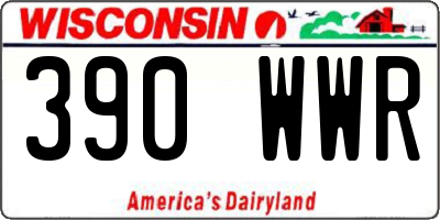 WI license plate 390WWR