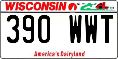 WI license plate 390WWT