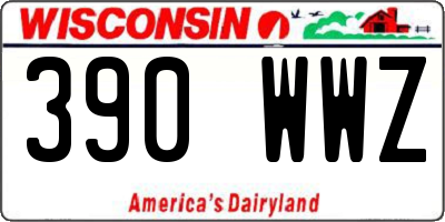 WI license plate 390WWZ