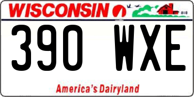 WI license plate 390WXE