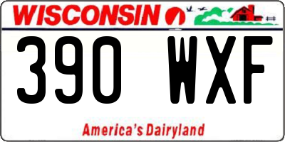 WI license plate 390WXF