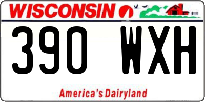 WI license plate 390WXH