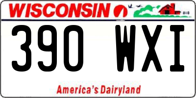 WI license plate 390WXI