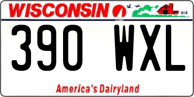 WI license plate 390WXL