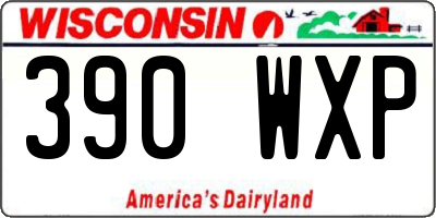 WI license plate 390WXP