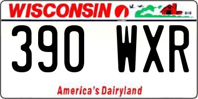 WI license plate 390WXR