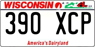 WI license plate 390XCP