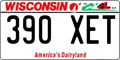 WI license plate 390XET