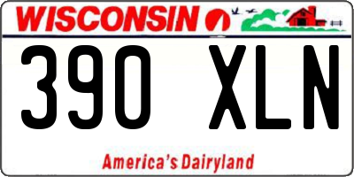WI license plate 390XLN