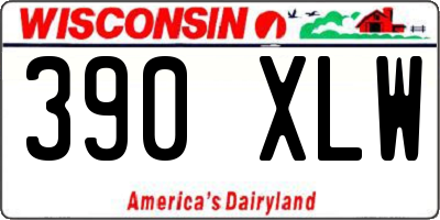WI license plate 390XLW