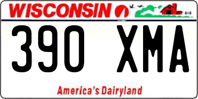 WI license plate 390XMA