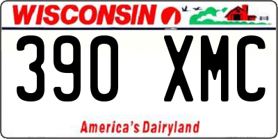 WI license plate 390XMC