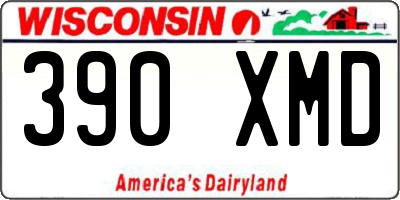 WI license plate 390XMD
