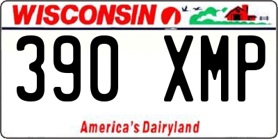 WI license plate 390XMP
