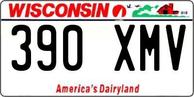 WI license plate 390XMV