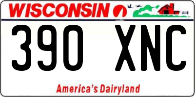WI license plate 390XNC