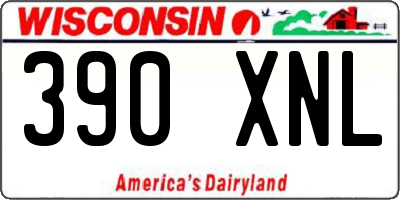 WI license plate 390XNL