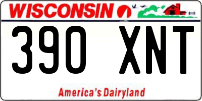 WI license plate 390XNT