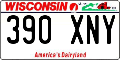 WI license plate 390XNY