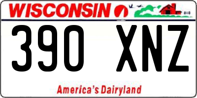 WI license plate 390XNZ