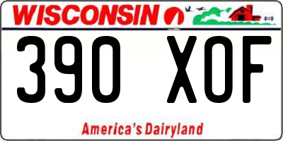 WI license plate 390XOF