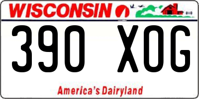 WI license plate 390XOG