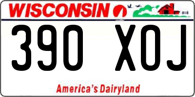 WI license plate 390XOJ