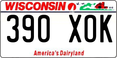 WI license plate 390XOK