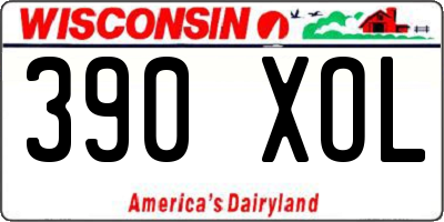 WI license plate 390XOL