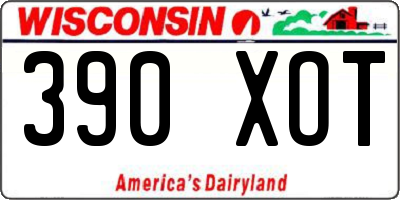 WI license plate 390XOT