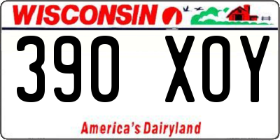 WI license plate 390XOY