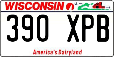 WI license plate 390XPB