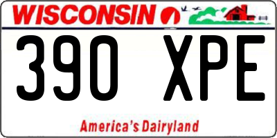 WI license plate 390XPE