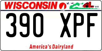 WI license plate 390XPF