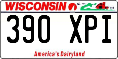 WI license plate 390XPI